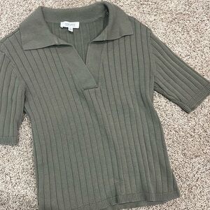 Sage green women’s short sleeve polo